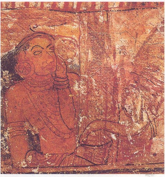 Сон царицы. Майи. Настенная живопись. Дембава Вихара. Шри Ланка, XIX в.