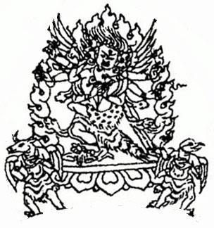 Ваджра Ратиру и Кродха-раджа Ниладанда из мандалы Ваджракилаи